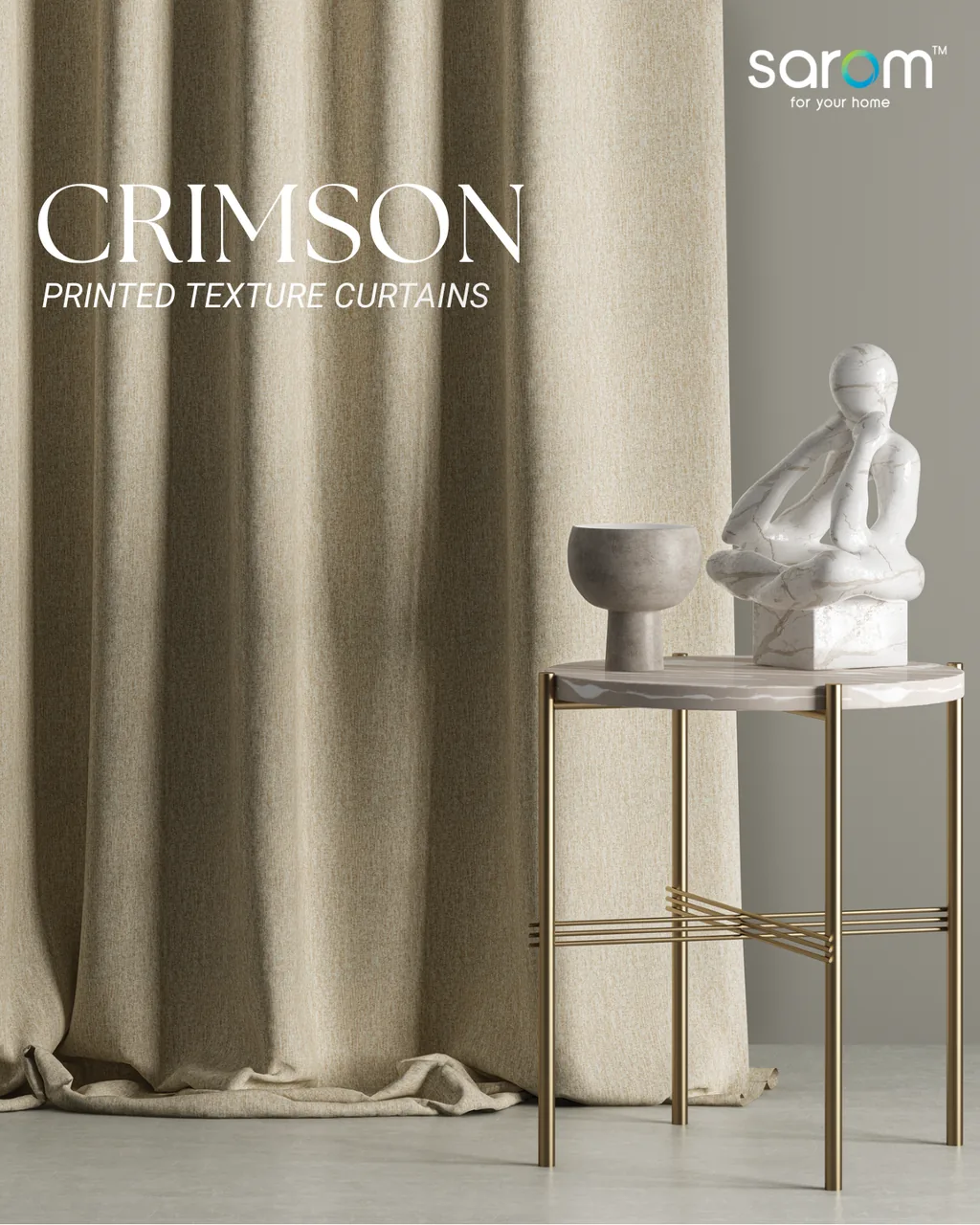 Crimson, printed texture curtain by SJ